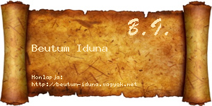Beutum Iduna névjegykártya